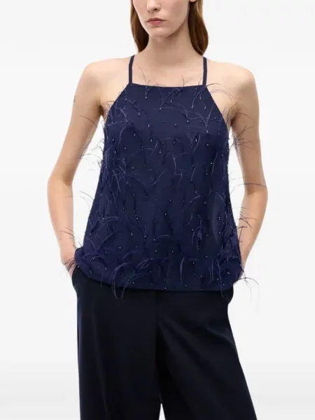 Top Pinko cu pene albastru