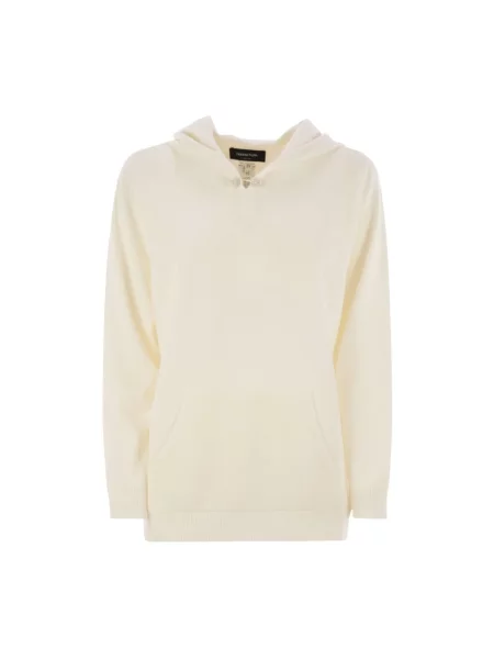 Bluza z kapturem Fabiana Filippi wełniana biała