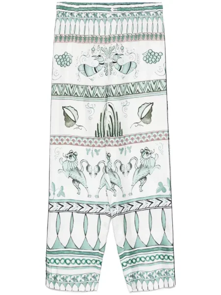 Копринени панталон Fabiana Filippi бяло