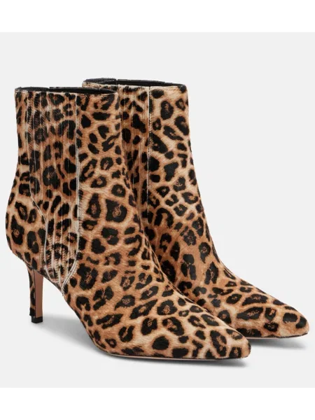 Cizme scurte Veronica Beard cu imagine cu model leopard maro