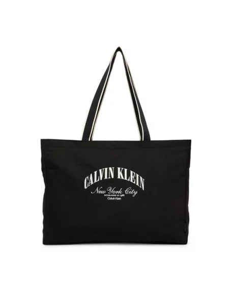 Calvin Klein Pirkinių krepšys / balta juoda