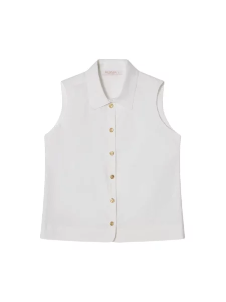 Top Busnel bez rękawów popelinowy biały