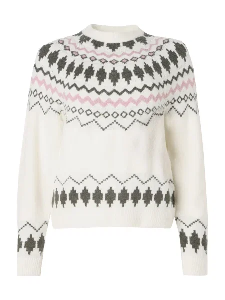 VILA Pulover VIPEYSA oliv / roz alb