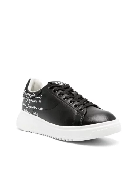 Sneakersy Emporio Armani skórzane czarne