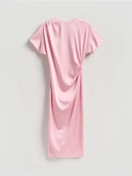 Reserved Rochie midi cu drapaj roz