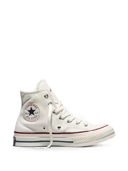 Sneakerși Converse Chuck Taylor All Star cu șireturi din dantelă cu model leopard alb