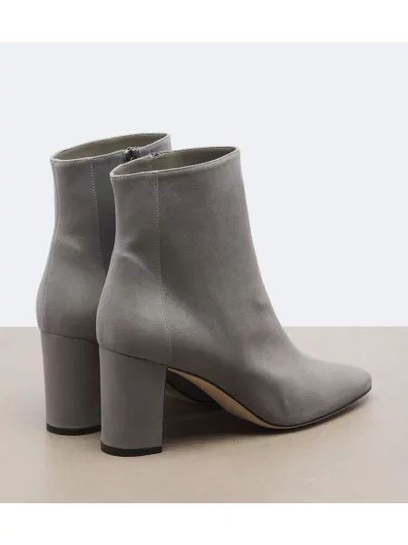 Semišové členkové čižmy Manolo Blahnik sivá