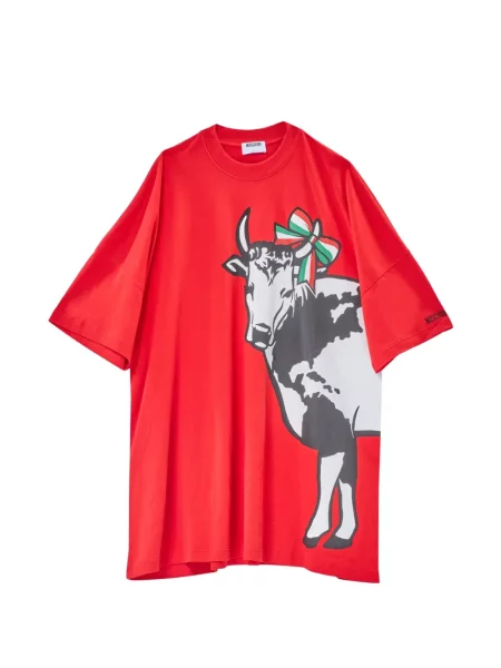 Rochie tip cămașă Moschino cu imagine roșu