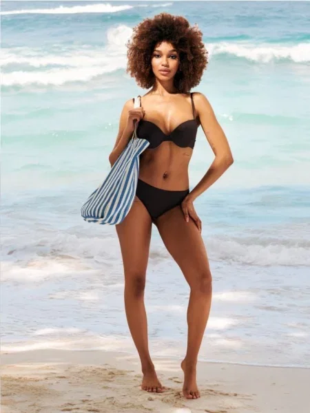 Купальний топ темно коричневий