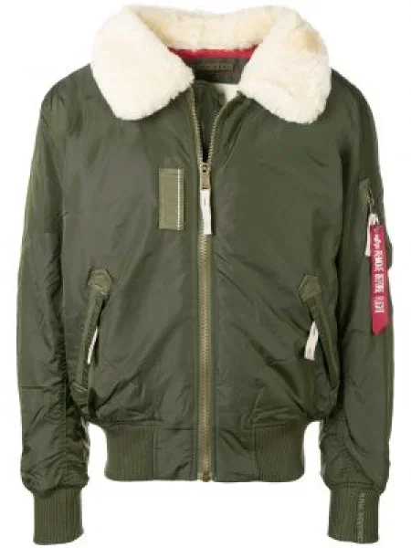 Gulerat geacă bomber Alpha Industries verde