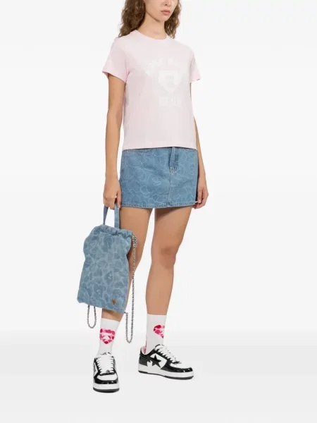 Fustă din denim Apee™ By *a Bathing Ape® cu imagine albastru