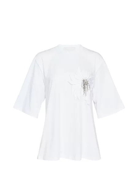 Tricou 3.1 Phillip Lim cu model floral cu aplicații alb