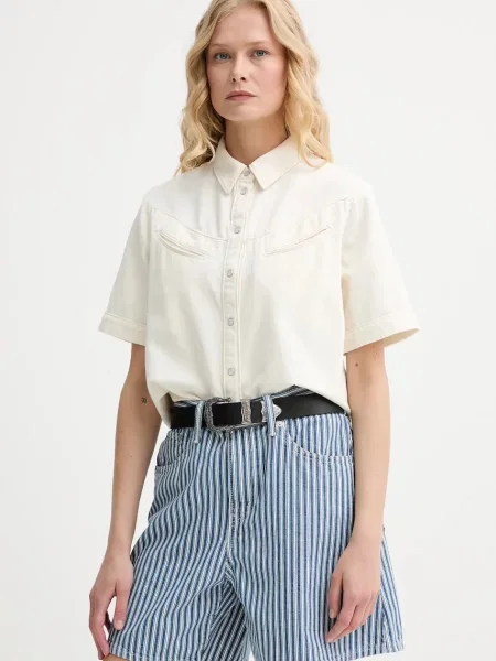 Levi's cămașă din denim RINOA CAMP SHIRT cu guler clasic regular bej