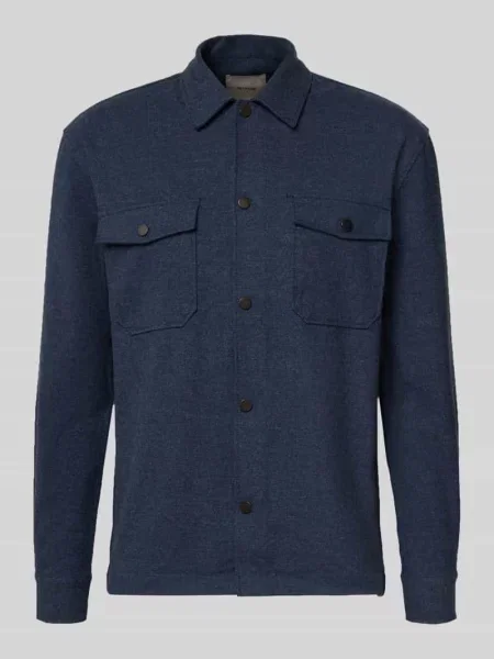 Kurtka koszulowa o kroju regular fit z dodatkiem model ‘MARK’ Only & Sons granatowa
