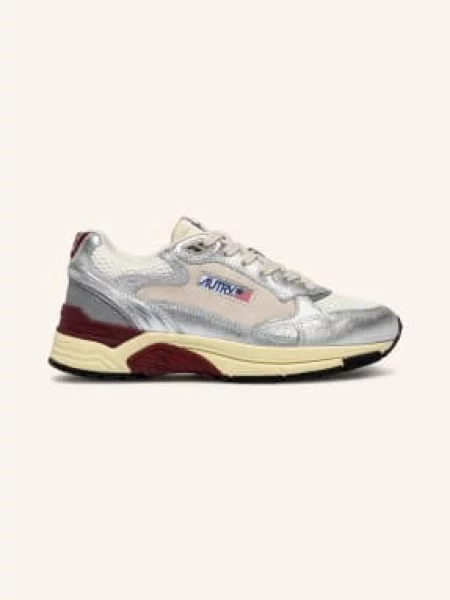 Autry Sneakersy Hyperway Low stříbrná / tmavě červená bílá