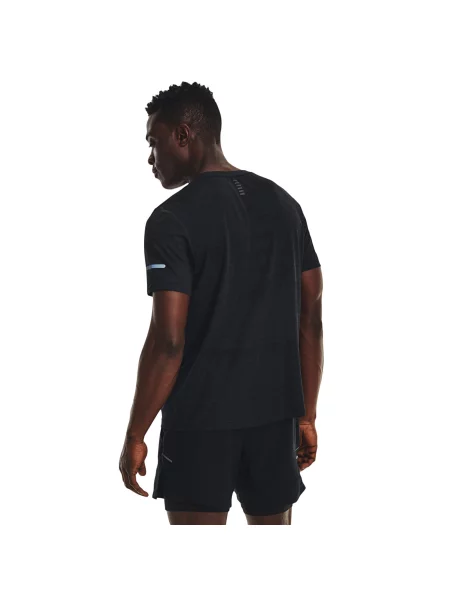 Тениска за бягане Under Armour Seamless Stride зелено с десен черно