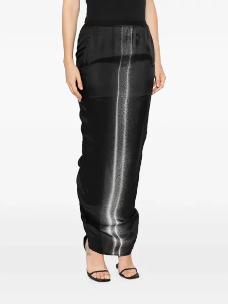 Fusta maxi Rick Owens cu volane cu gradient negru
