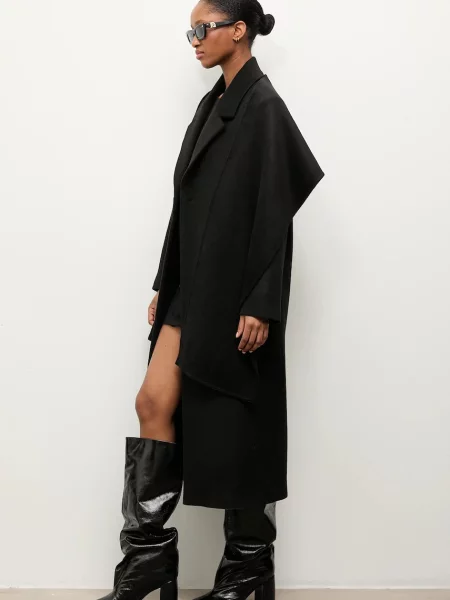 Шерстяное пальто Answear.lab черное