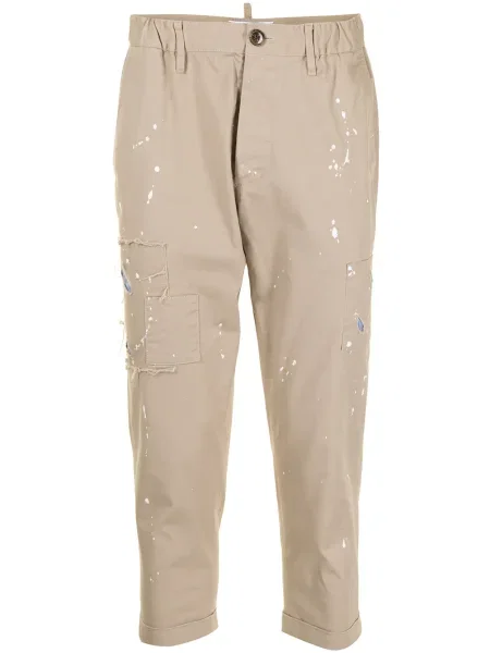 Spodnie Ports V o krotszym kroju brązowe