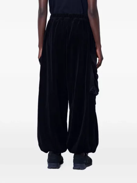 Pantaloni cargo Adidas de catifea cord negru