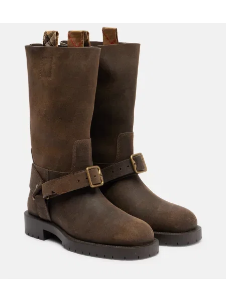 Cizme Burberry din piele de căprioară maro