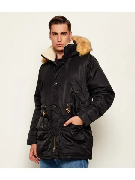 Guess Jeans Geacă parka negru