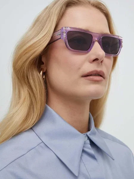 Слънчеви очила Guess лилаво виолетово
