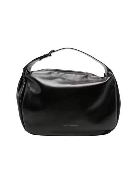 Torebka hobo Brunello Cucinelli skórzana czarna