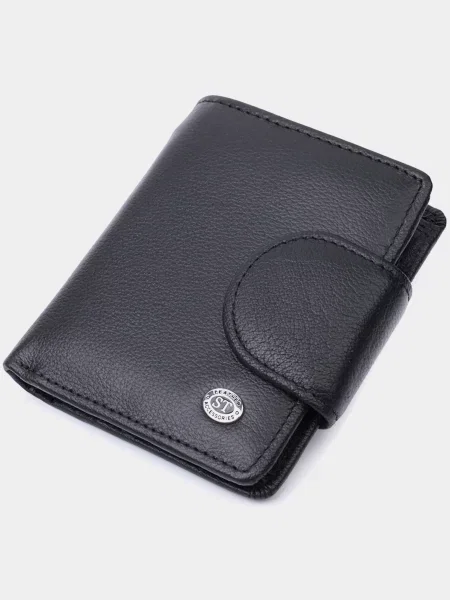 Кожаный кошелек St Leather Accessories черный