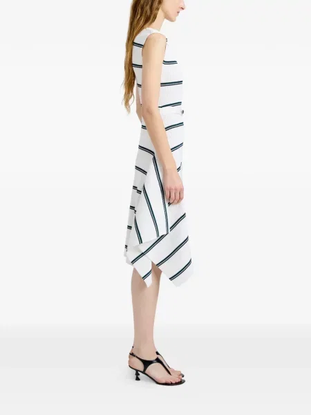 Ριγέ κοστούμι μίντι φόρεμα Proenza Schouler με μήκος μέχρι το γόνατο λευκό