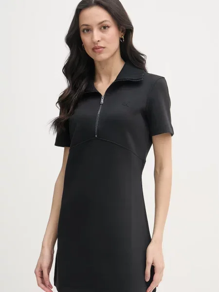 Calvin Klein Jeans sukienka z wiskozą czarna