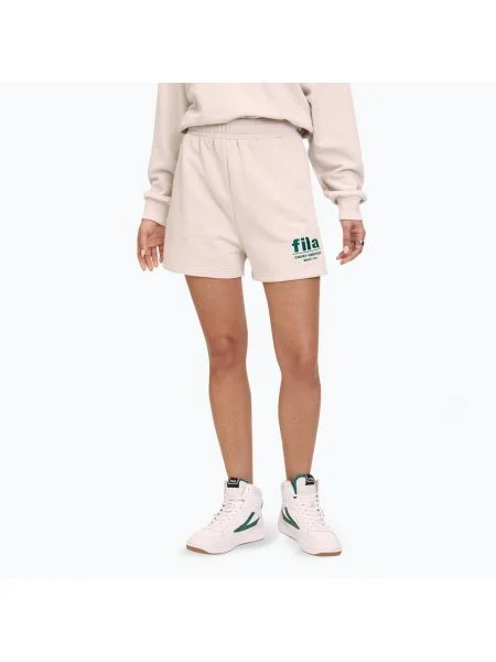 Дамски къси панталони FILA Linyi oatmeal melange бежово