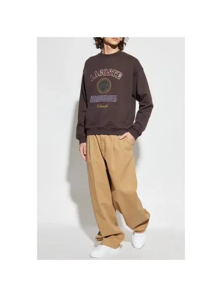 Bluza Lacoste Heritage Embroidery S brązowy