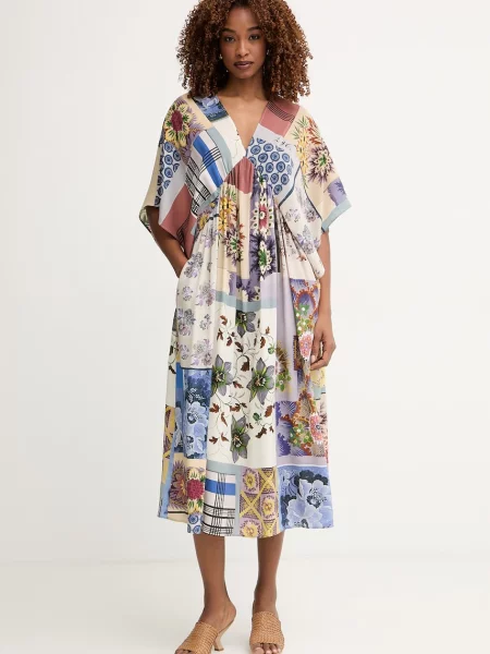 Weekend Max Mara rochie de vară din mătase NOME bej