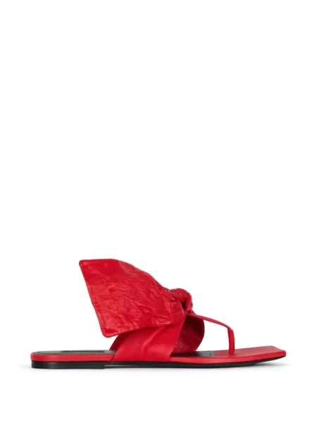 Sandale Givenchy cu funde din piele fără toc roșu