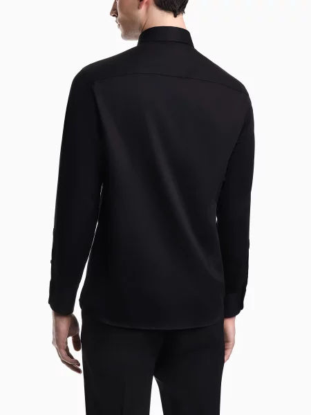 Сорочка класична Emporio Armani бавовна/еластан чорний