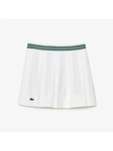 Lacoste Spódniczka Tenisowa Z Piki Ze Zintegrowanymi Szortami biała