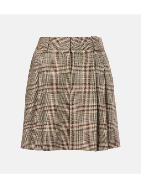 Jedwabne szorty Blazé Milano w kratkę beżowe