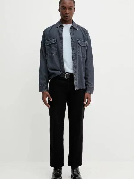 Rag & Bone koszula jeansowa regular z kołnierzykiem klasycznym niebieski