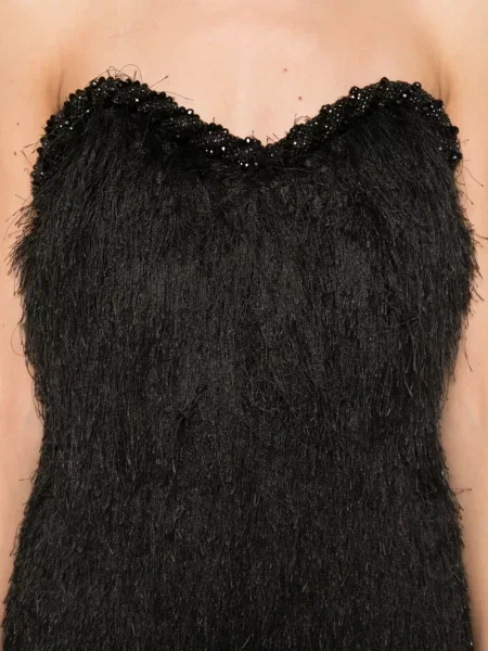 Rochie mini Amen cu franjuri de costum negru