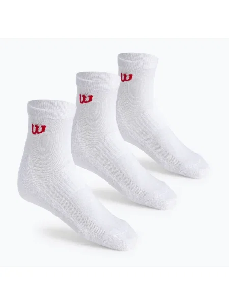 Wilson Quarter șosete de tenis pentru bărbați 3 perechi alb