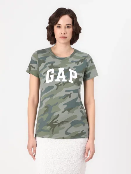 GAP Tričko CLASSIC zelená / smaragdová / tmavozelená biela