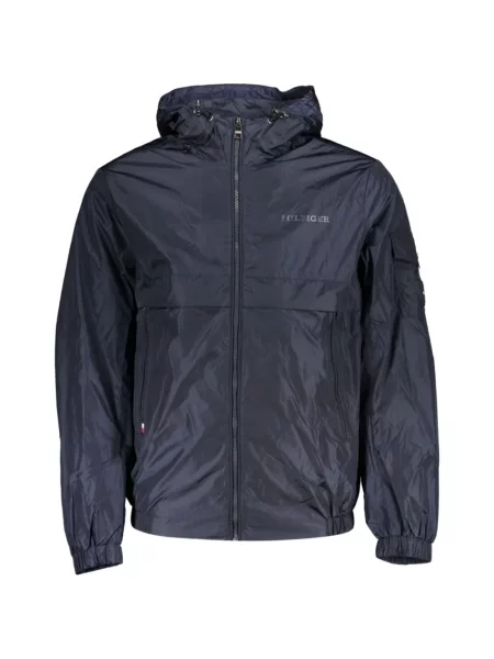 Geacă Tommy Hilfiger cu glugă albastru