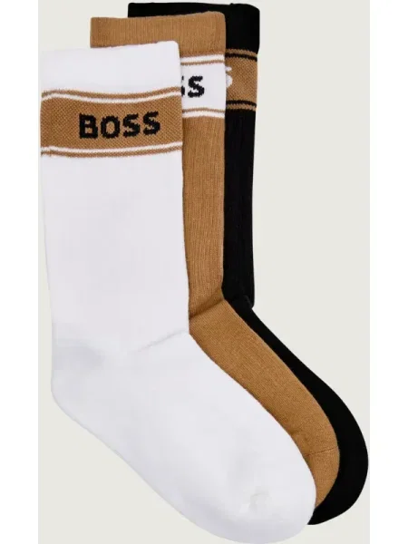 BOSS BLACK Șosete 3P QS Rib Stripe CC alb