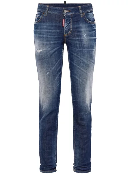 Decupat blugi skinny Dsquared2 skinny fit albastru