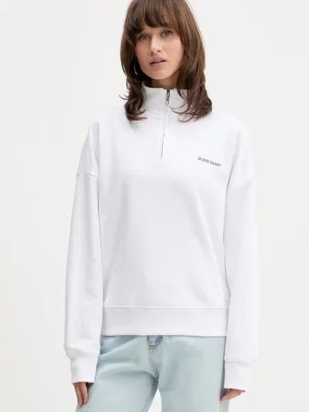 Guess Jeans bluza gładka biały