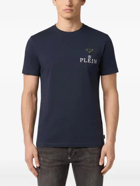 Tricou Philipp Plein din jerseu albastru