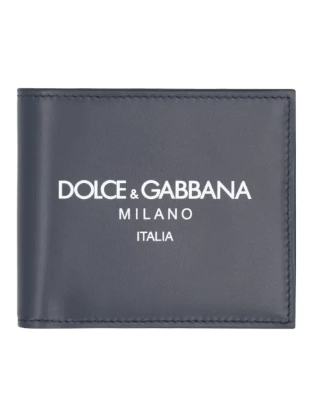 Portfel Dolce And Gabbana skórzany niebieski