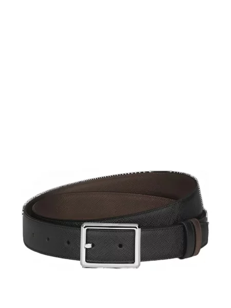 Curea Montblanc din piele cu cataramă reversibilă negru