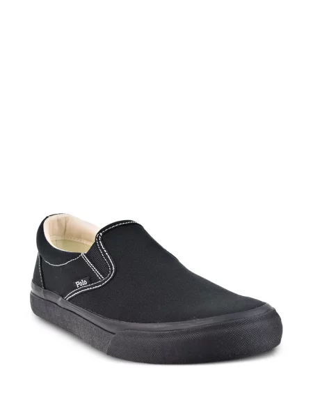 Kožené tenisky Polo Ralph Lauren s přezkou s potiskem hnědé